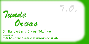 tunde orvos business card